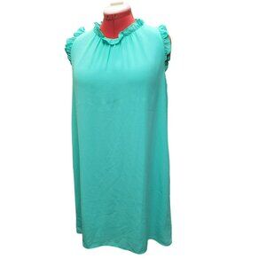 Lilly Pulitzer Talisa Shift Dress, Gustavia Green, Sz Large, Ruffle, Sleeveless